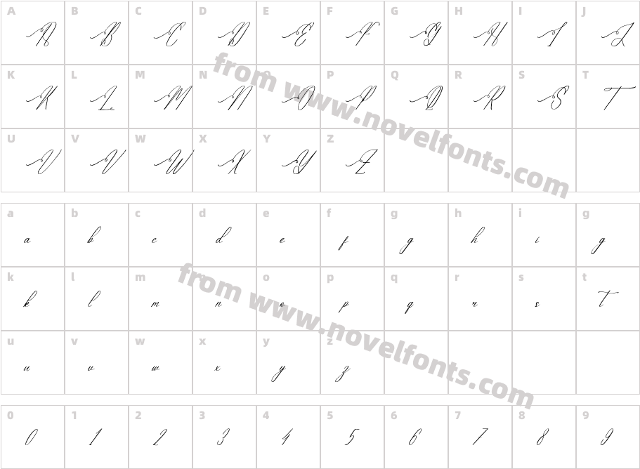 Hidasatie Bastirona ItalicCharacter Map
