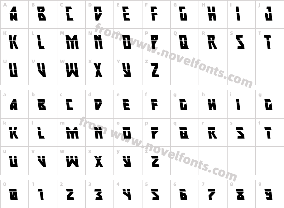 Major Force Laser LeftalicCharacter Map