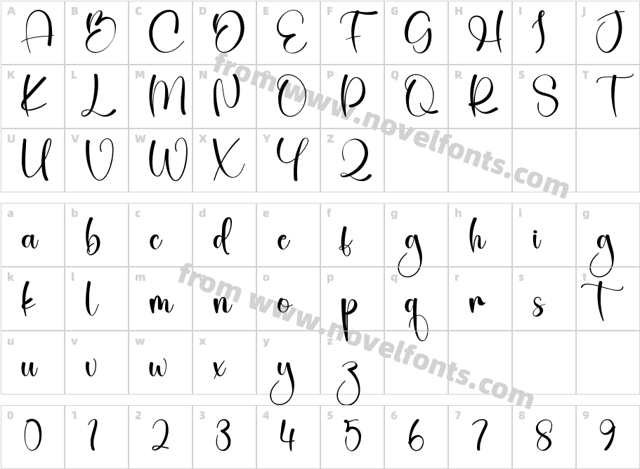 Hippie Signature RegularCharacter Map