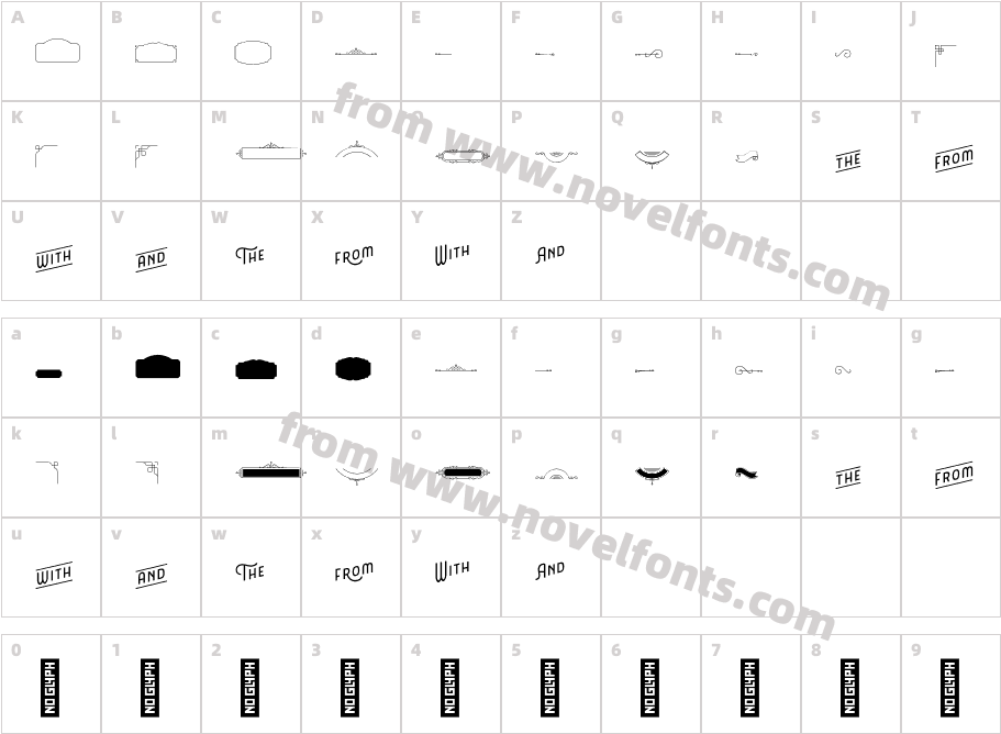 Hipton Extras RegularCharacter Map
