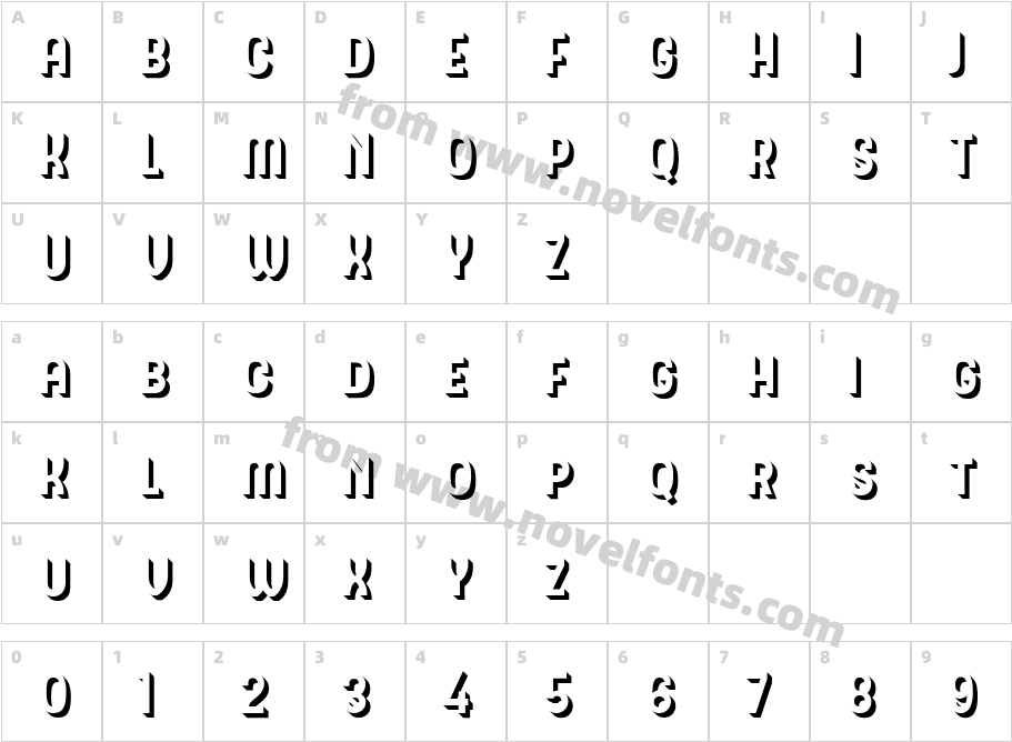 Hipton Sans ExtrudeCharacter Map