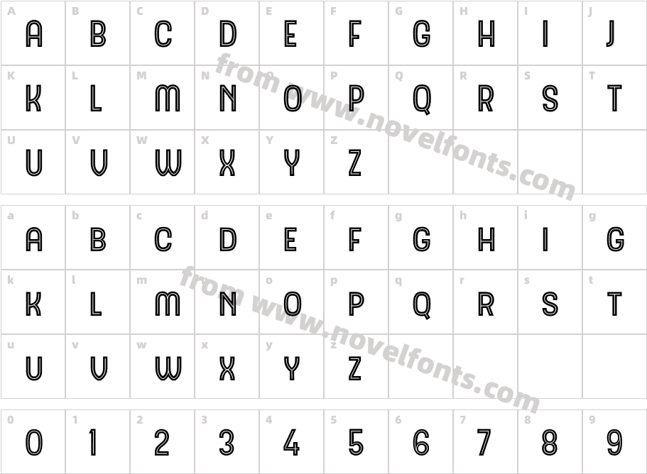Hipton Sans InlineCharacter Map