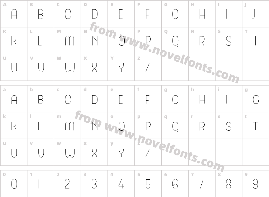 Hipton Sans LineCharacter Map