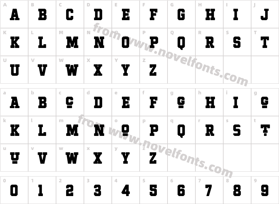 Hockeynight Serif BlackCharacter Map
