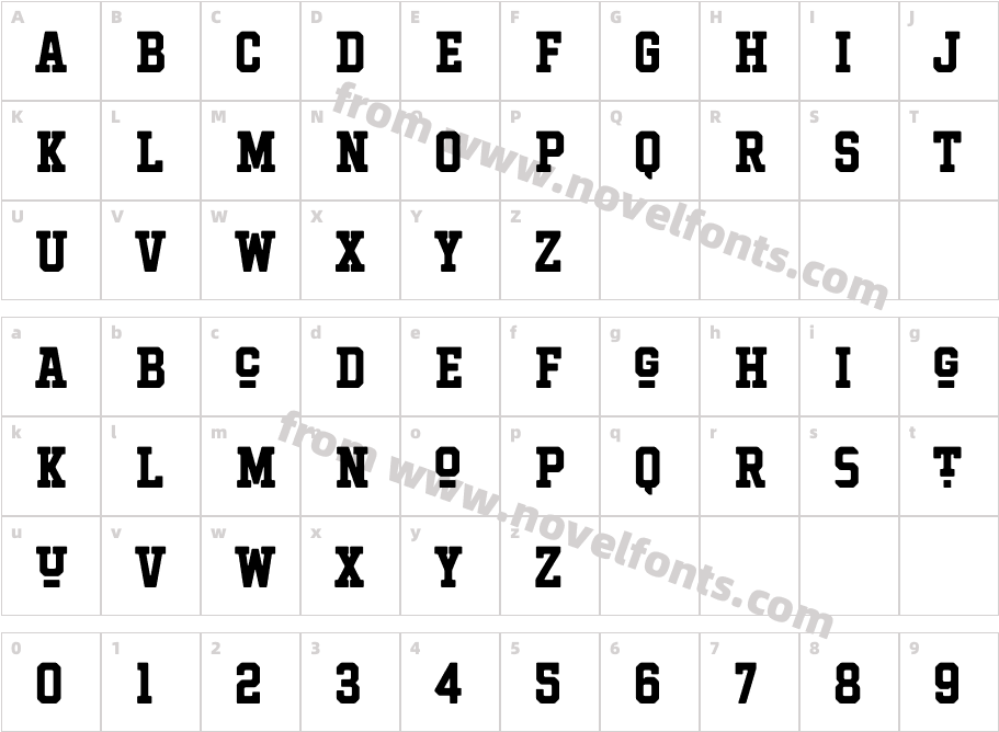 Hockeynight Serif BoldCharacter Map