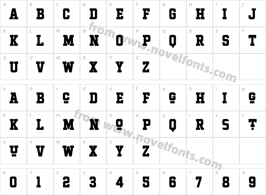 Hockeynight Serif Extra BoldCharacter Map