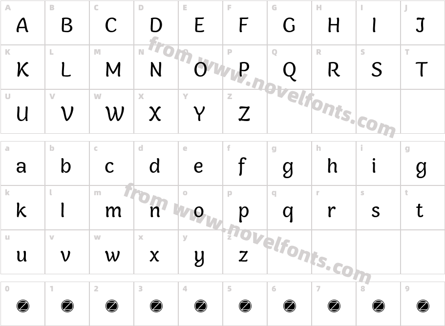 Holden Trial RegularCharacter Map