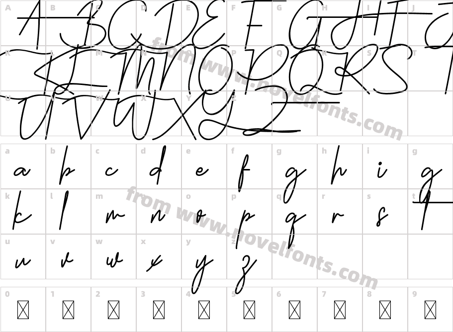 Holdsmith Demo RegularCharacter Map