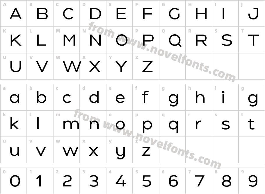 Holgada MediumCharacter Map