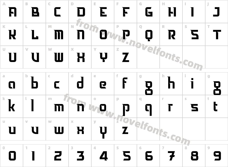 Holigan RegularCharacter Map