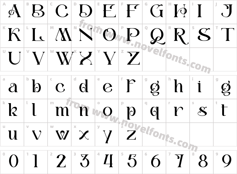 Hollirood Personal useCharacter Map
