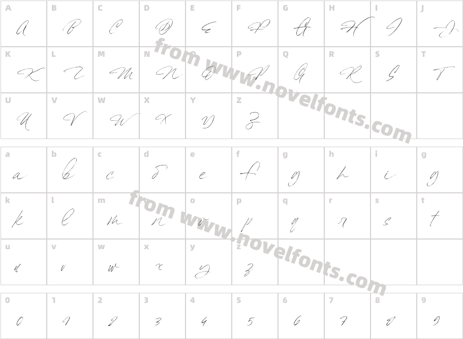 Hollow Sky RegularCharacter Map