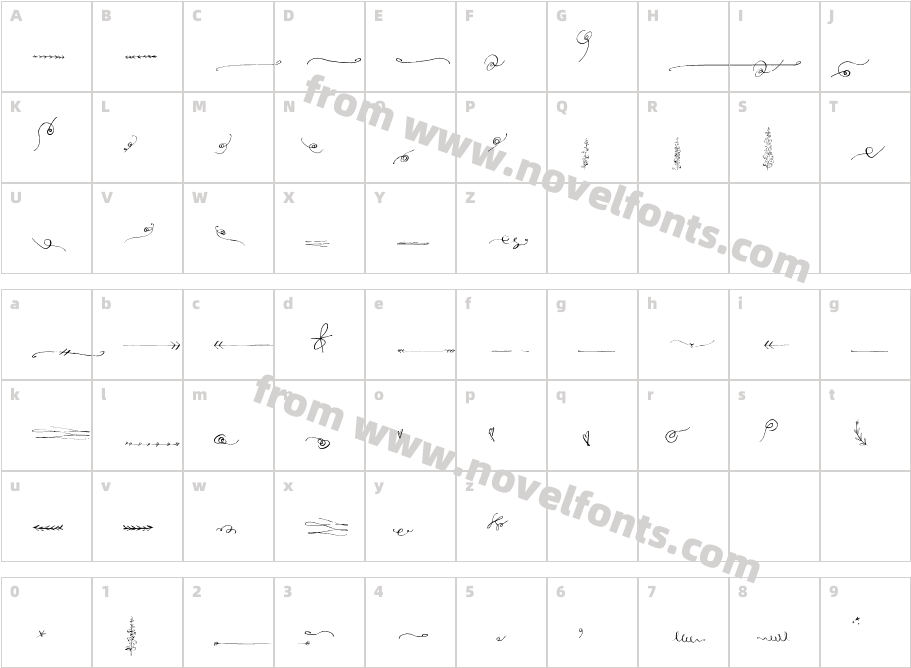 Hollyhock OrnamentsCharacter Map