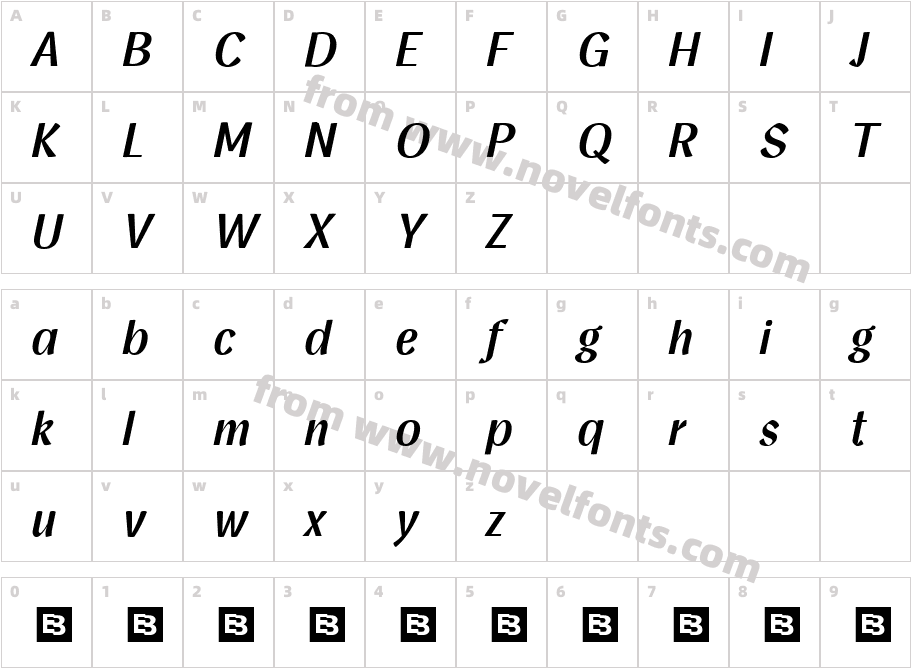 Homade Trial Bold ItalicCharacter Map
