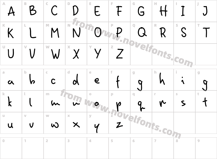 Homin Fun Demo RegularCharacter Map