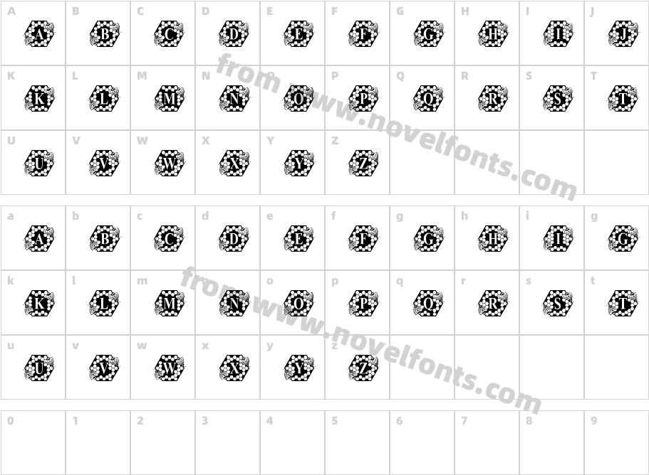 Honey Bee MonogramCharacter Map