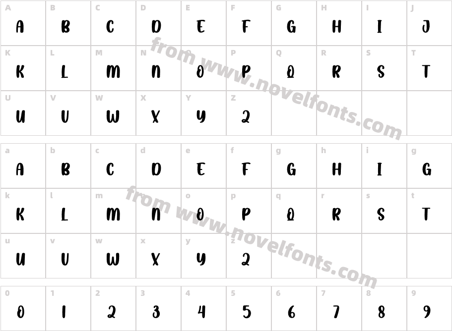 Honey Bee RegularCharacter Map