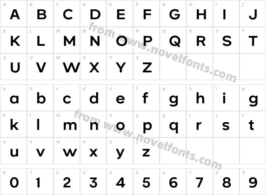 Horas BoldCharacter Map