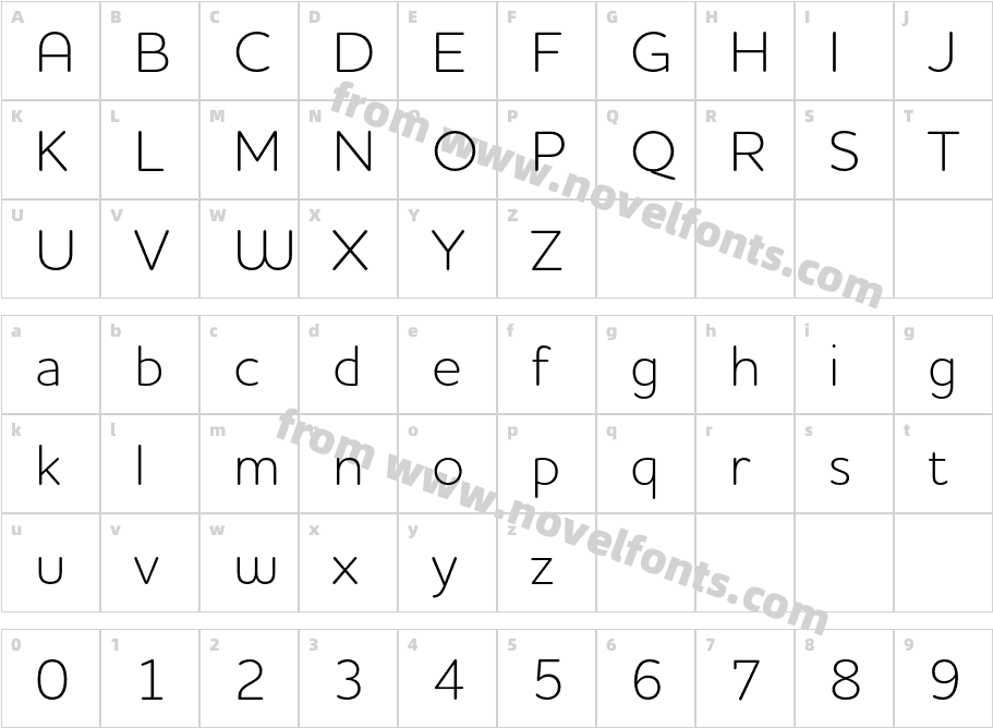 Houschka Rounded LightCharacter Map