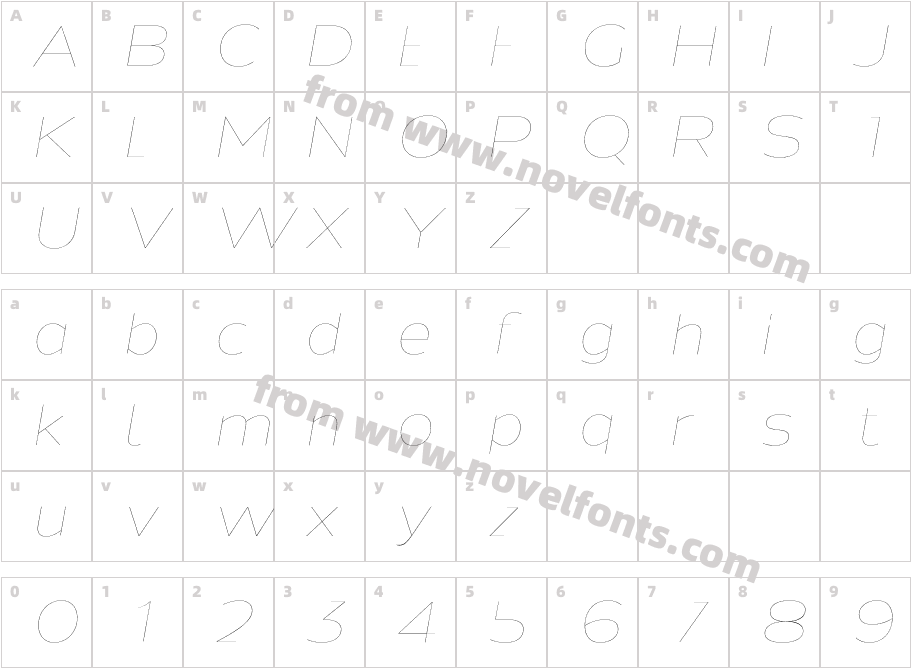 Hrot Premium Hair ItalicCharacter Map
