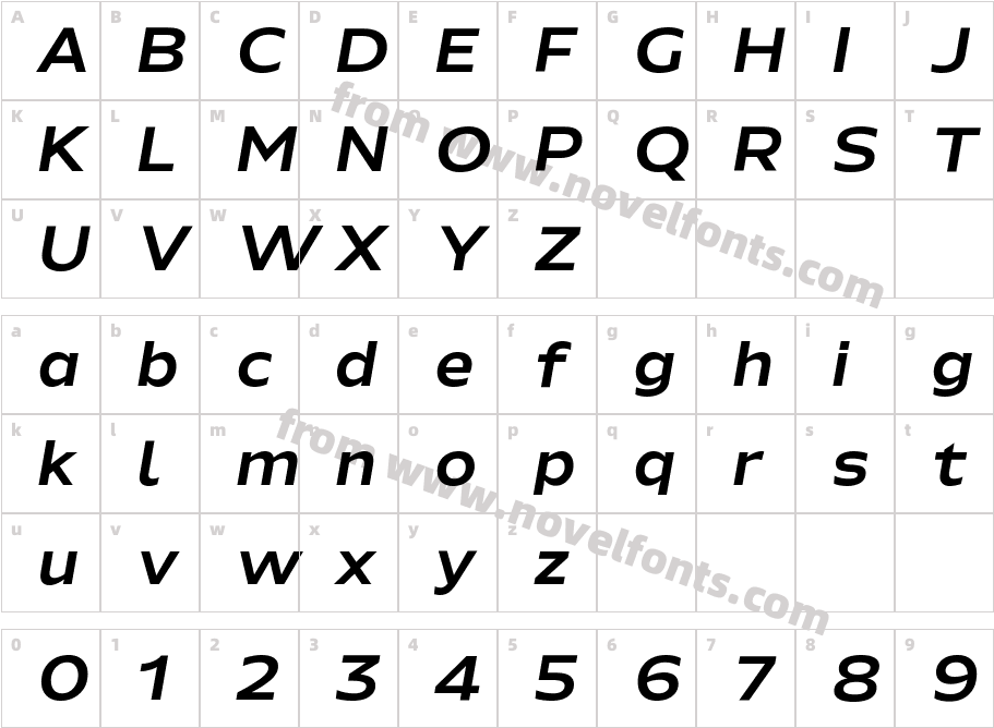 Hrot Premium Semibold ItalicCharacter Map