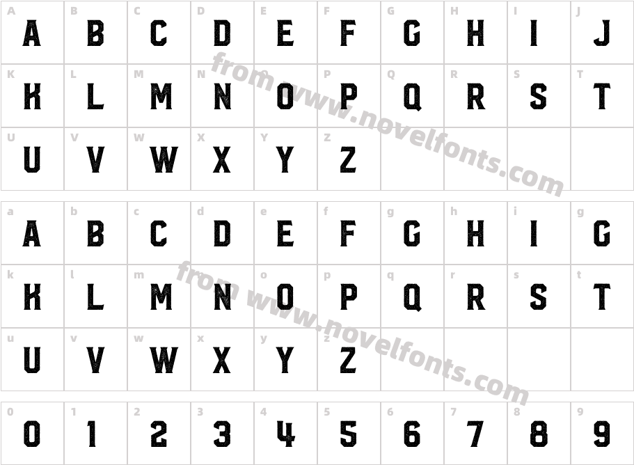 Hudson NY Serif PressCharacter Map