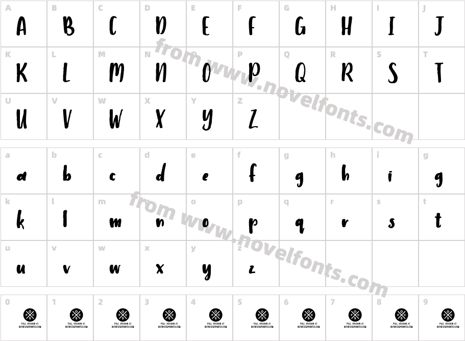 Humbley Script DemoCharacter Map