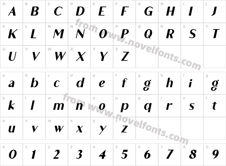 Humion ItalicCharacter Map