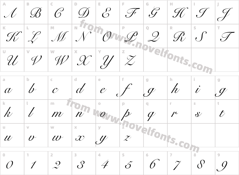 Huni_ English 401Character Map