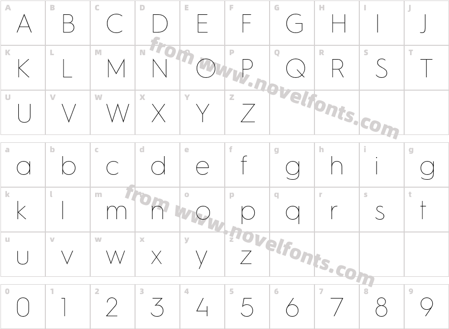 Hurme Geometric Sans1 ThinCharacter Map