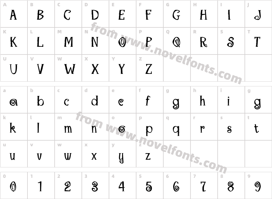 Mambo-MediumCharacter Map