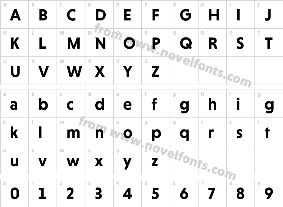 HvD Trial Niveau Grotesk BoldCharacter Map