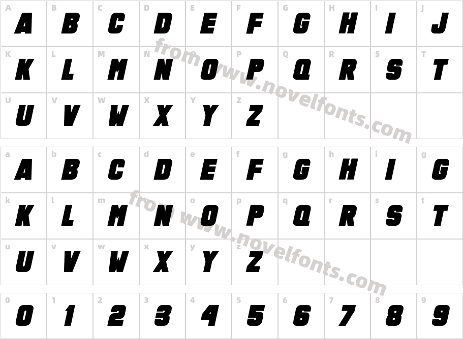 Hyper Fatos ItalicCharacter Map