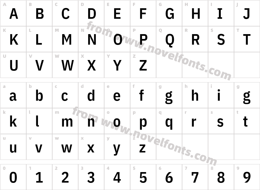 IBM Plex Sans Condensed SemiboldCharacter Map