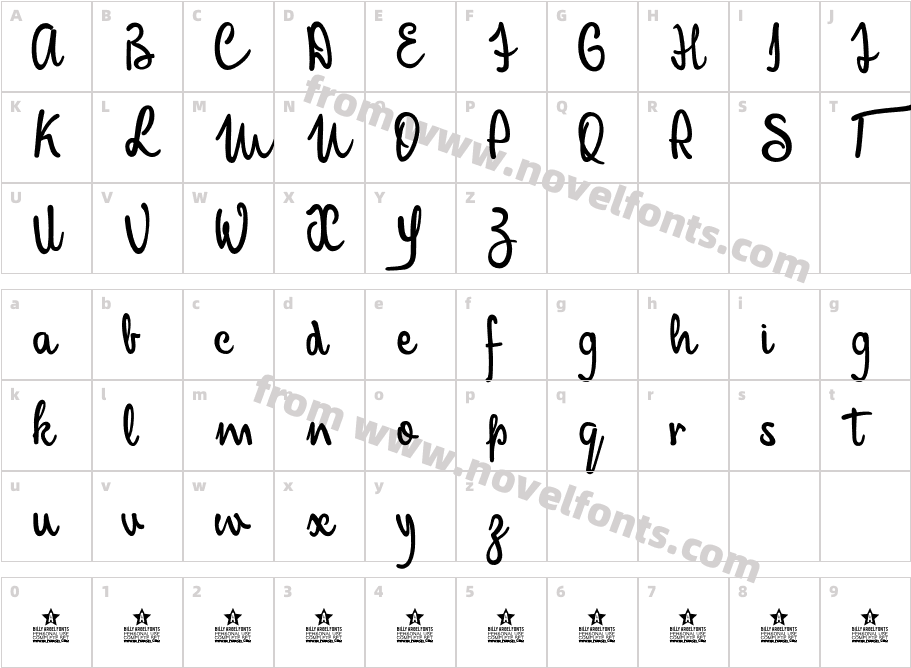 Mandela Script Personal UseCharacter Map