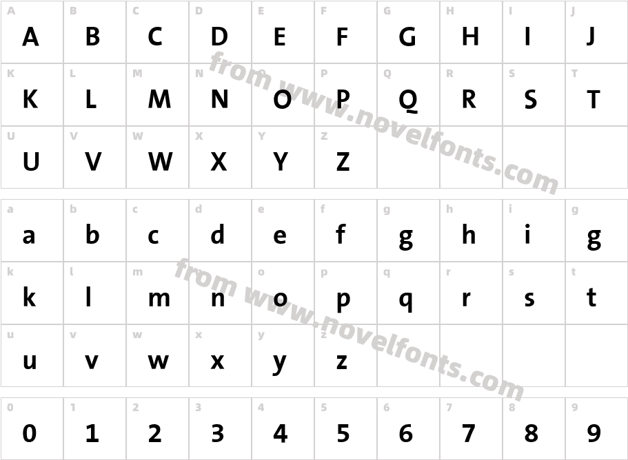 INSEE BoldCharacter Map