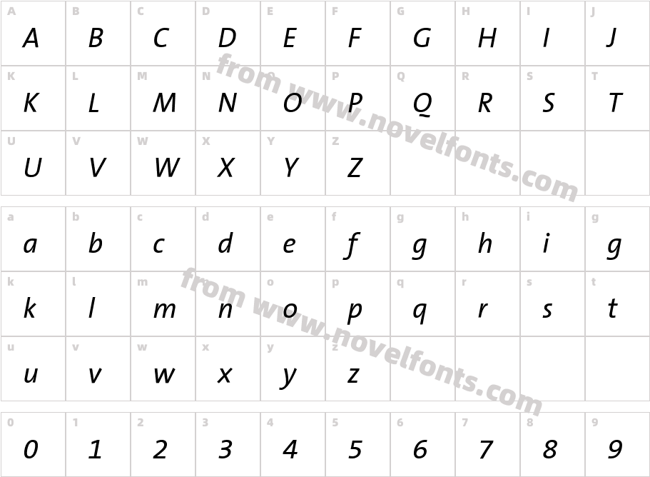 INSEE Plain ItalicCharacter Map