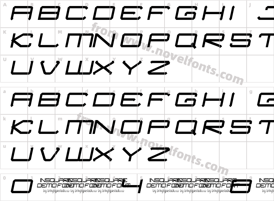INSQUARE ItalicCharacter Map