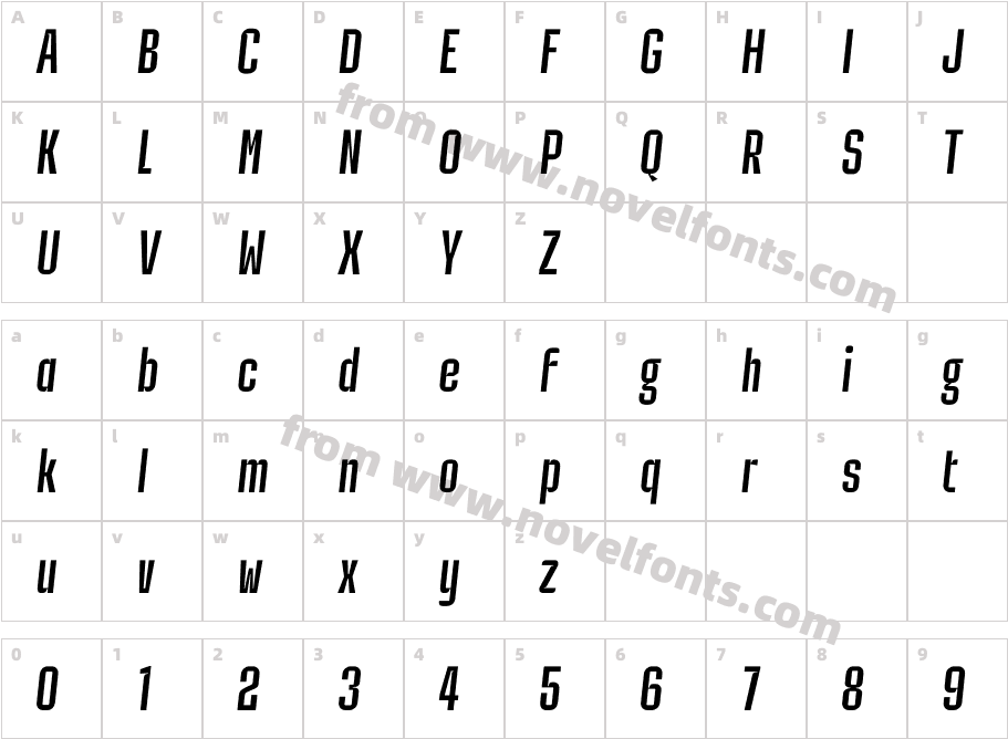 Industria Sans W05 Cnd ItalicCharacter Map