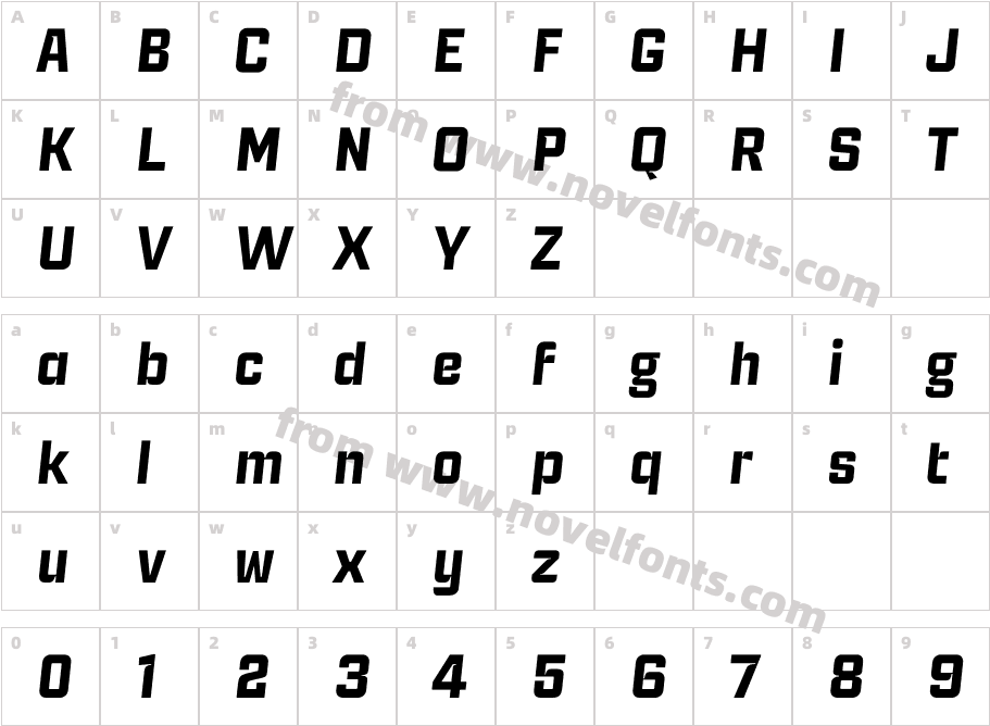 Industria Sans W05 Wide Bold ItCharacter Map