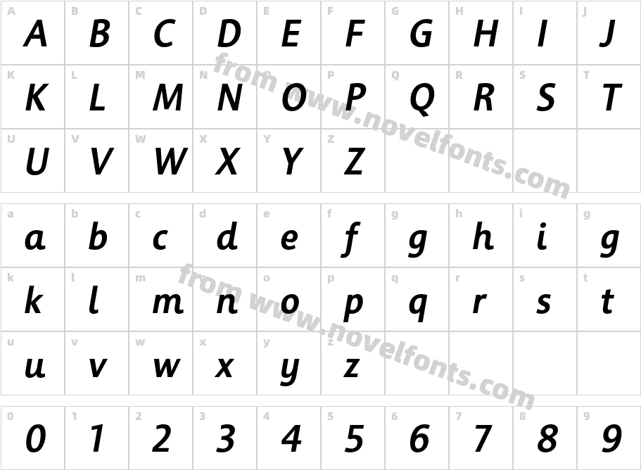 Informa Pro Medium ItalicCharacter Map