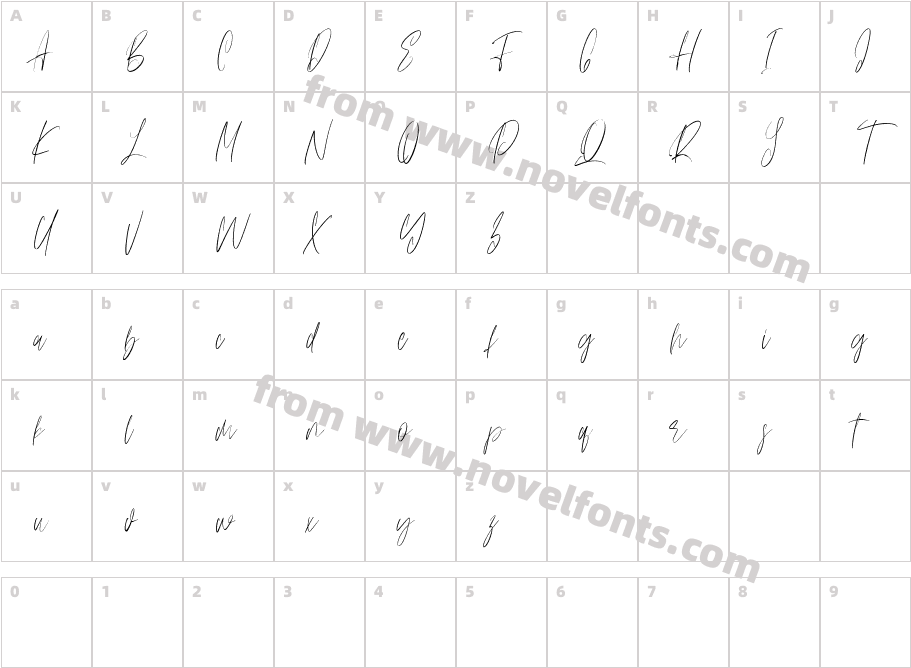 Anestacilla Free RegularCharacter Map