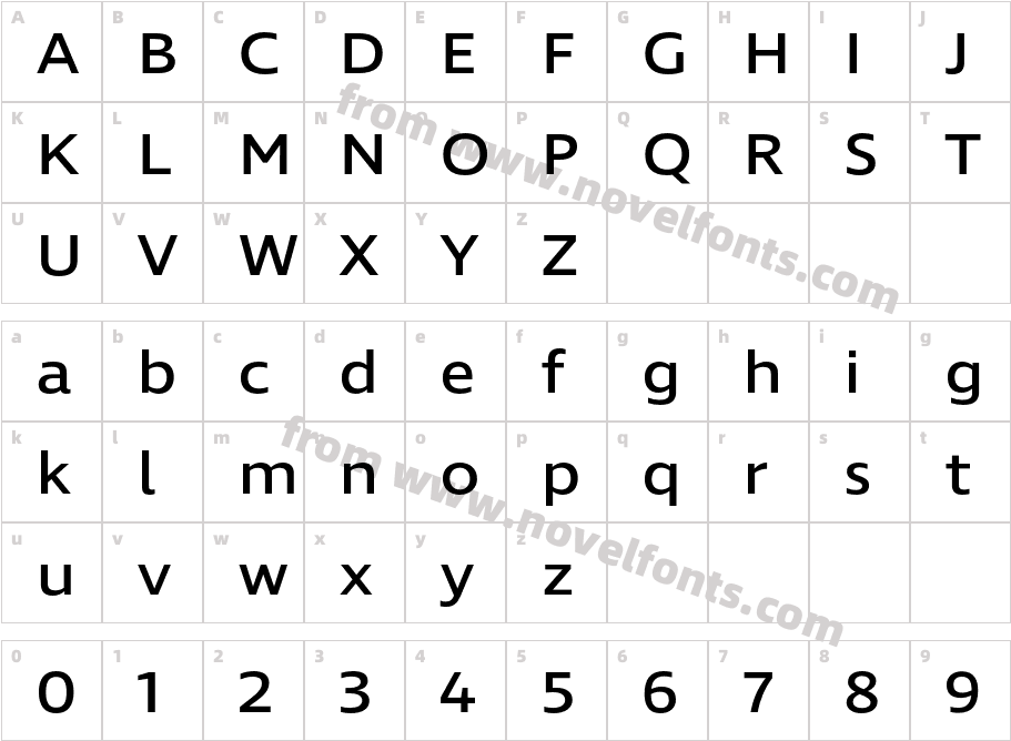 Ingra Wd MediumCharacter Map