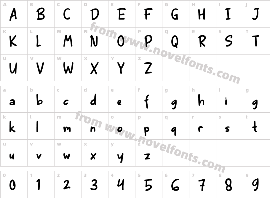 Ini Apel RegularCharacter Map