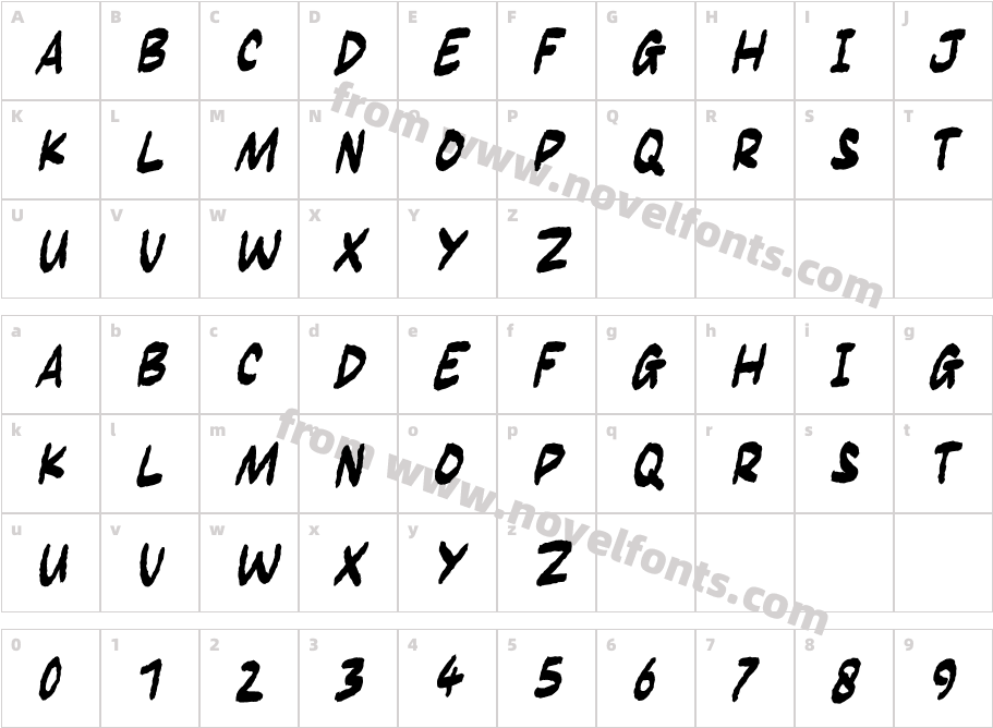 InkbrushCharacter Map