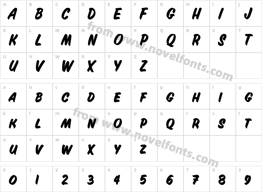 Inkston W05 Casual BoldCharacter Map