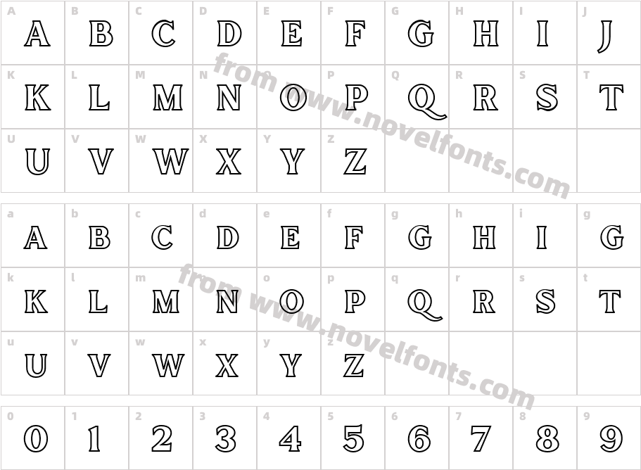 Inlander Outline RegularCharacter Map