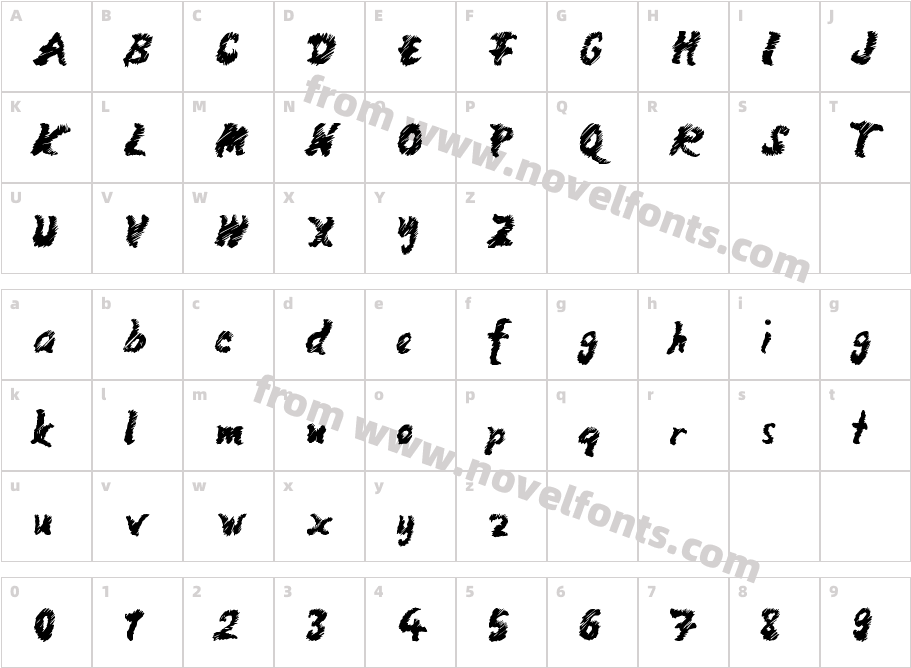 MangoScribble-RegularCharacter Map