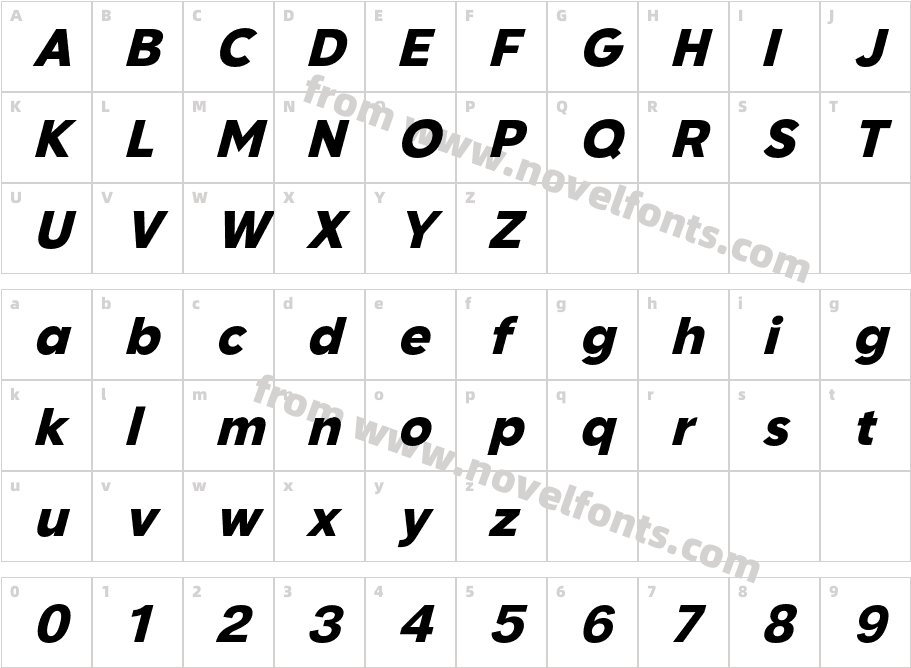 Inovasi Bold ItalicCharacter Map