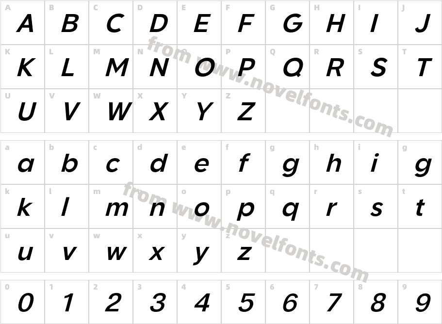 Inovasi Medium ItalicCharacter Map